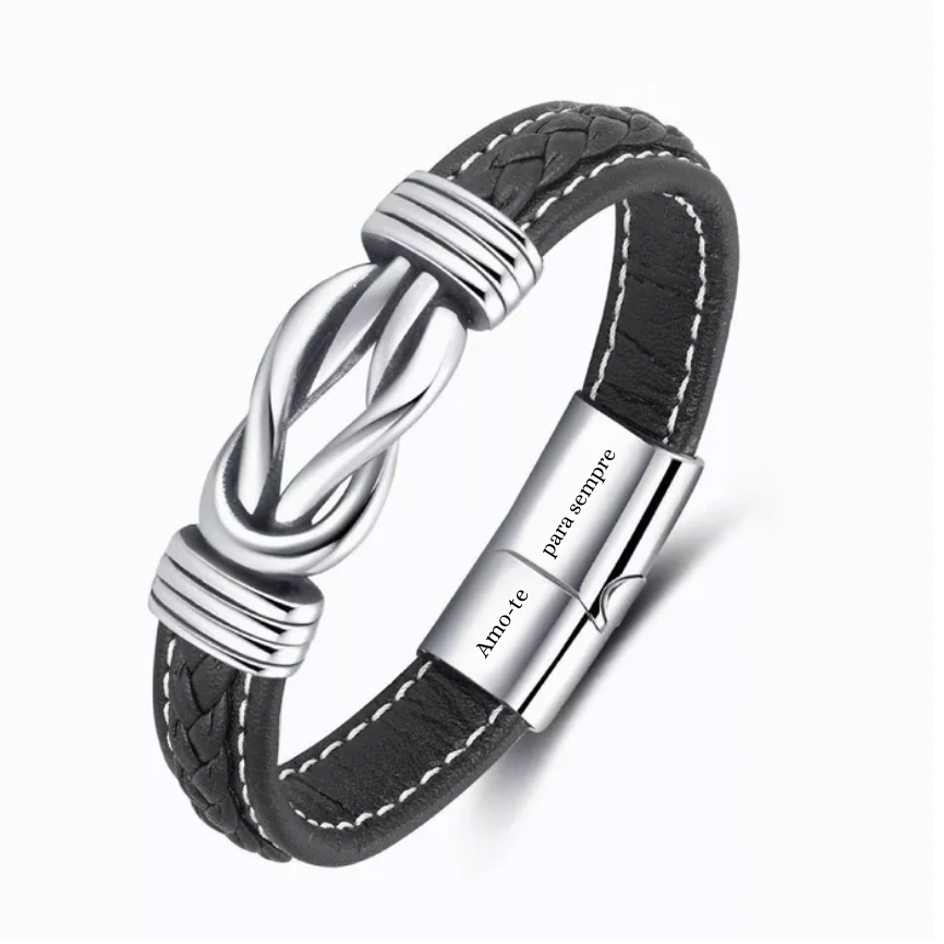 Pulseira Nó Eterno + Dedicação - Para o meu homem