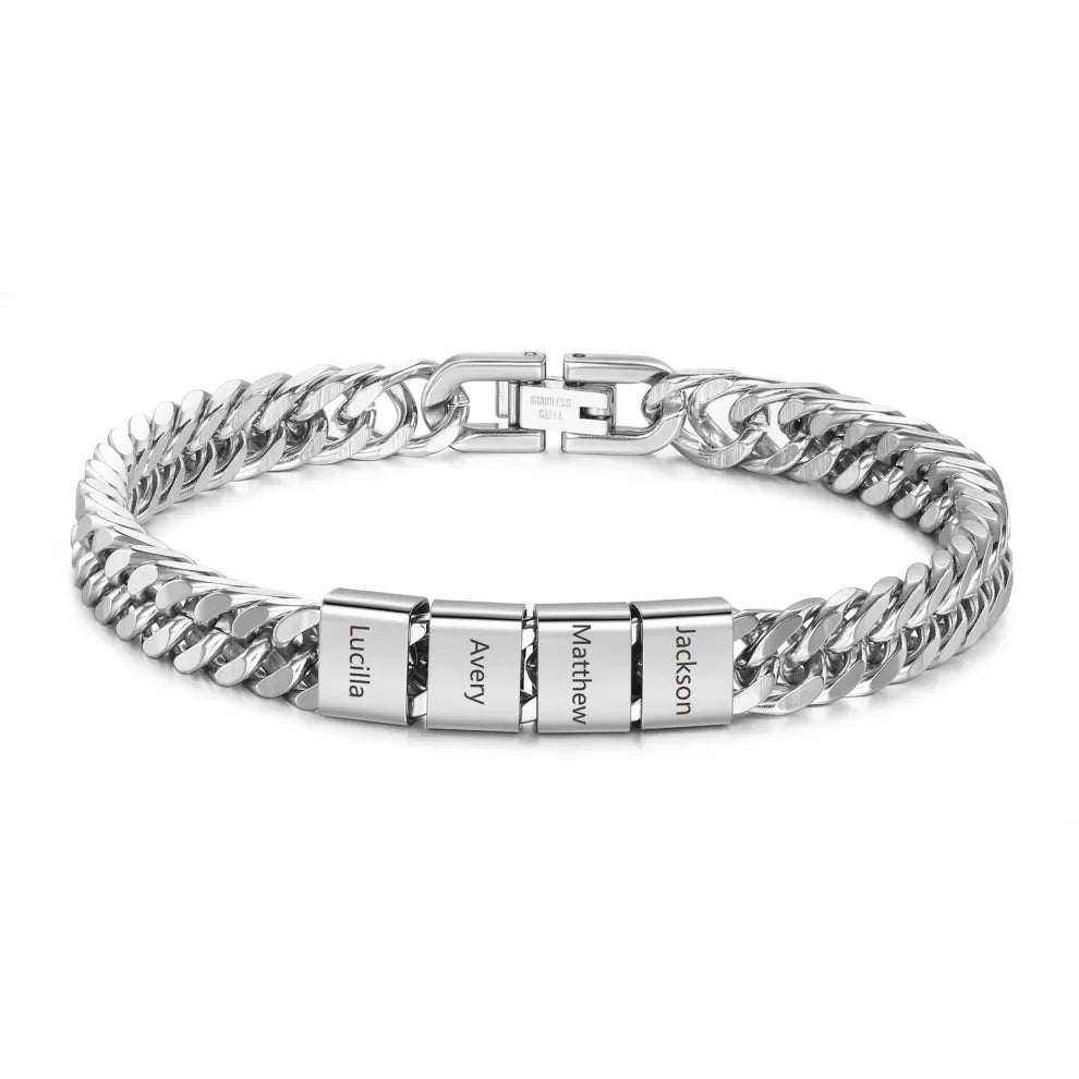 Pulsera Cubana Personalizada – El Regalo Perfecto para Papá ❤️