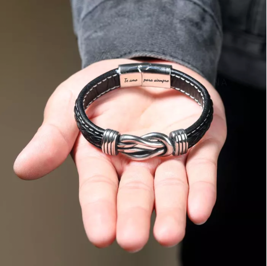 Pulseira Nó Eterno + Dedicação - Para o meu homem