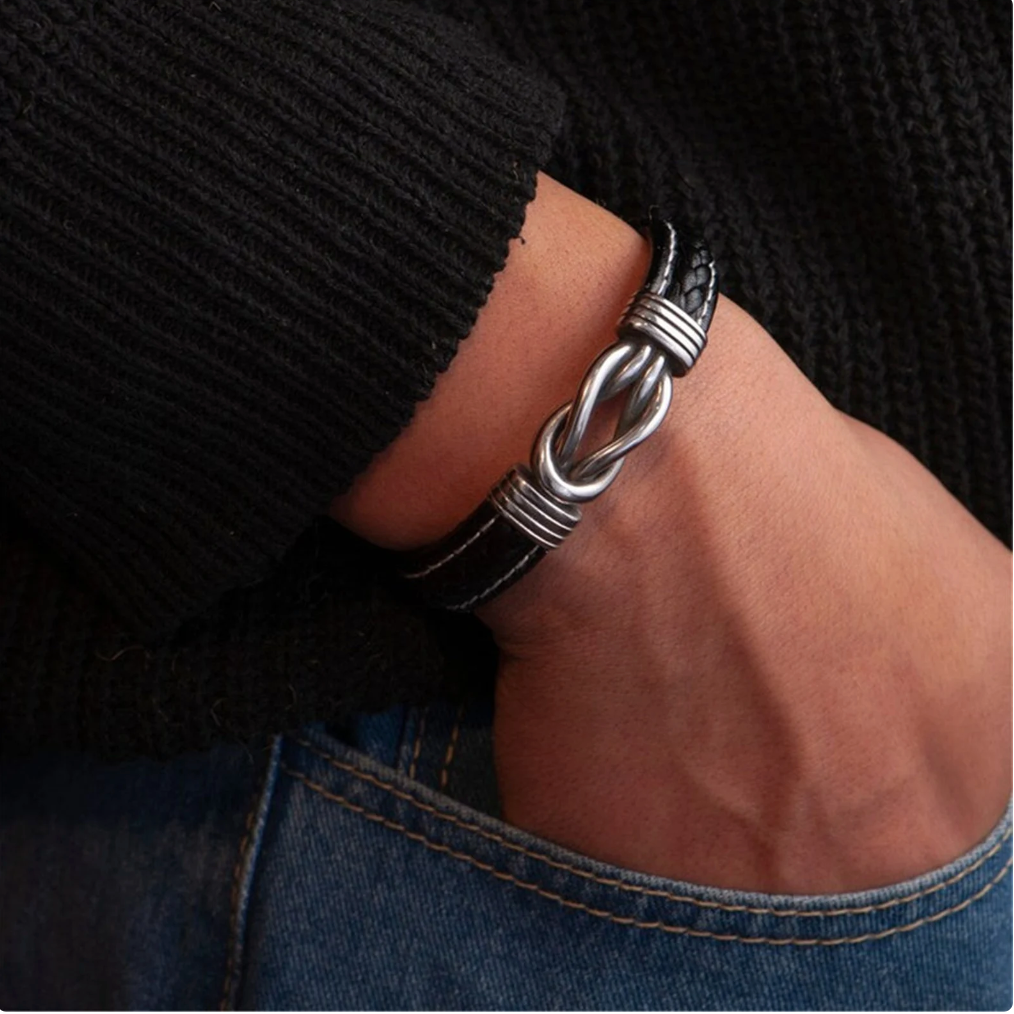 Pulseira Nó Eterno + Dedicação - Para o meu homem