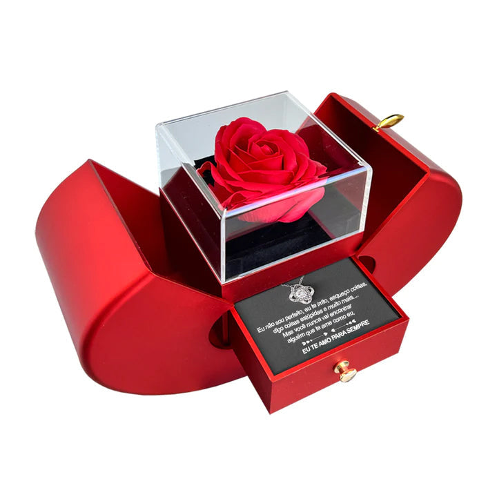 Colar de Prata 925 Com Rosa Real + Dedicação